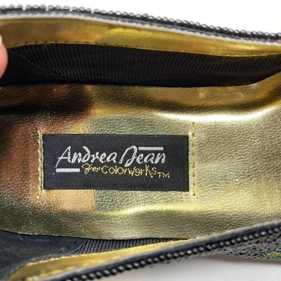 Colorwerks Women Vtg Holiday Christmas Beaded Flats Ornaments Tree Bow 7.5M - Picture 4 of 5